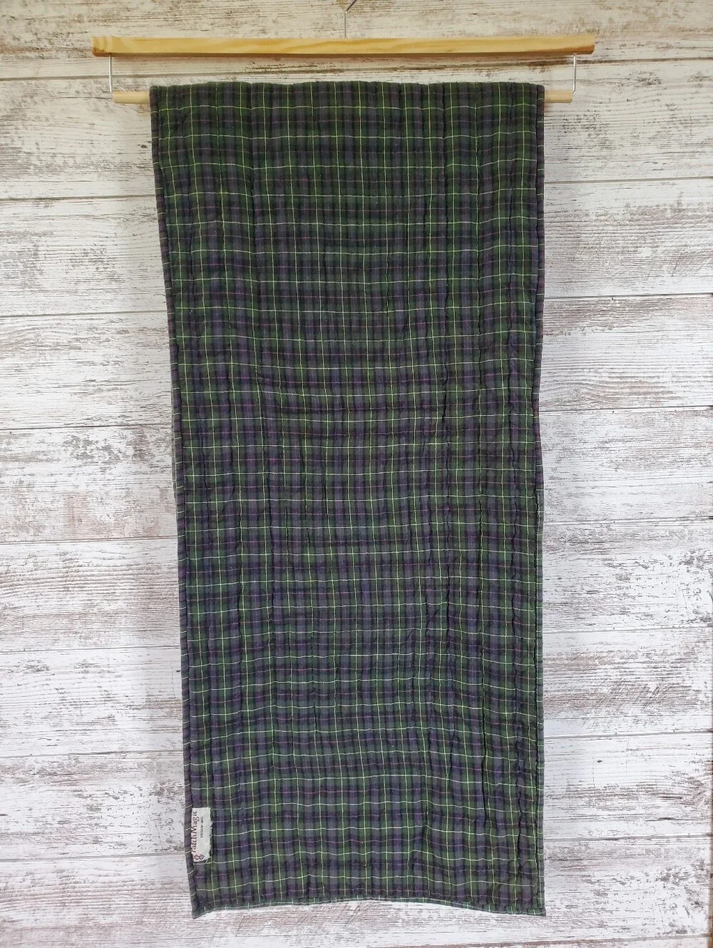 Patch Magic Reversible Quilted Plaid Table Runner Couch Topper 15” x 68”